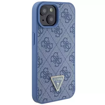 Etui Guess GUHCP15SP4TDPB do iPhone 15 6.1" niebieski/blue hardcase Leather 4G Triangle Strass