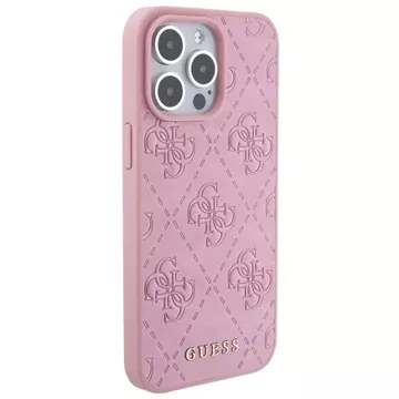 Etui Guess GUHCP15XP4EPMP do iPhone 15 Pro Max 6.7" różowy/pink hardcase Leather 4G Stamped