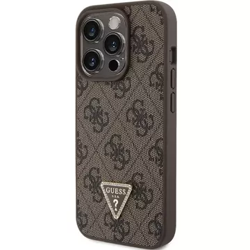 Etui Guess GUHCP15XP4TDPW do iPhone 15 Pro Max 6.7" brązowy/brown hardcase Leather 4G Triangle Strass