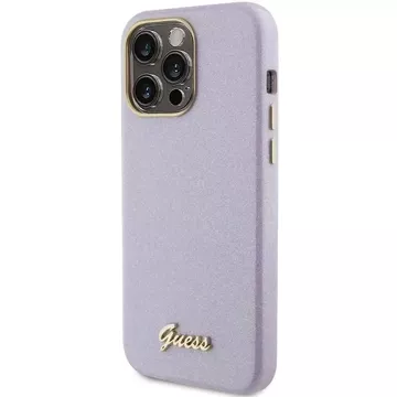 Etui Guess GUHCP15XPGMCSL do iPhone 15 Pro Max 6.7" liliowy/lilac hardcase Glitter Glossy Script