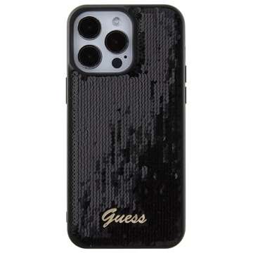 Etui Guess GUHCP15XPSFDGSK do iPhone 15 Pro Max 6.7" czarny/black hardcase Sequin Script Metal