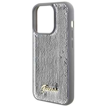 Etui Guess GUHCP15XPSFDGSS do iPhone 15 Pro Max 6.7" srebrny/silver hardcase Sequin Script Metal