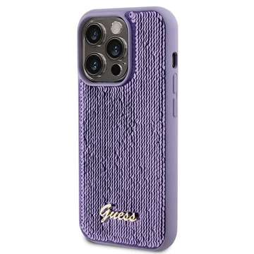 Etui Guess GUHCP15XPSFDGSU do iPhone 15 Pro Max 6.7" fioletowy/purple hardcase Sequin Script Metal