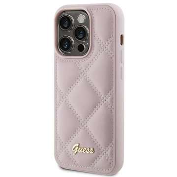 Etui Guess GUHCP15XPSQSQSP do iPhone 15 Pro Max 6.7" różowy/pink hardcase Quilted Metal Logo