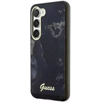 Etui Guess GUHCS23SHTMRSK do Samsung Galaxy S23 S911 czarny/black hardcase Golden Marble Collection