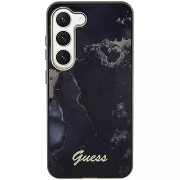 Etui Guess GUHCS23SHTMRSK do Samsung Galaxy S23 S911 czarny/black hardcase Golden Marble Collection