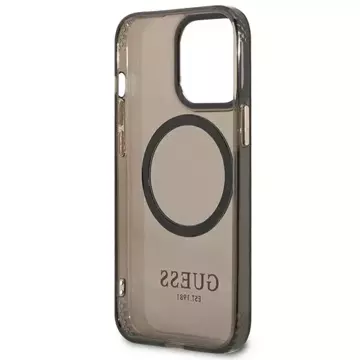 Etui Guess GUHMP13LHTCMK do iPhone 13 Pro / 13 6,1" hard case Gold Outline Translucent MagSafe