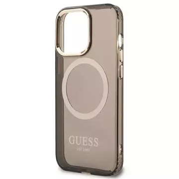 Etui Guess GUHMP13LHTCMK do iPhone 13 Pro / 13 6,1" hard case Gold Outline Translucent MagSafe