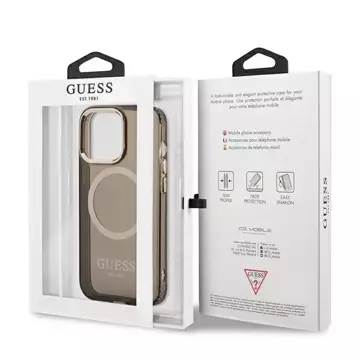 Etui Guess GUHMP13LHTCMK do iPhone 13 Pro / 13 6,1" hard case Gold Outline Translucent MagSafe