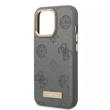 Etui Guess GUHMP13LSAPSTG do Apple iPhone 13 Pro / 13 6,1" szary/grey hardcase Peony Logo Plate MagSafe