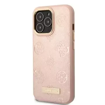 Etui Guess GUHMP13LSAPSTP do Apple iPhone 13 Pro / 13 6,1" różowy/pink hardcase Peony Logo Plate MagSafe