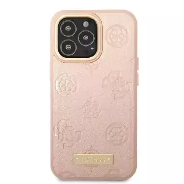 Etui Guess GUHMP13LSAPSTP do Apple iPhone 13 Pro / 13 6,1" różowy/pink hardcase Peony Logo Plate MagSafe