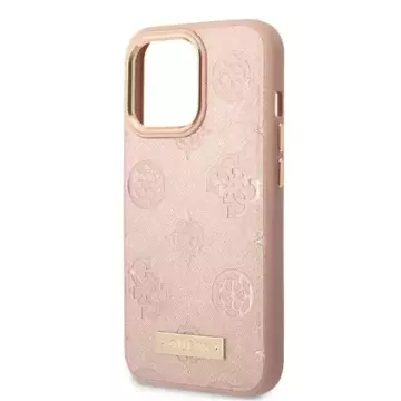 Etui Guess GUHMP13LSAPSTP do Apple iPhone 13 Pro / 13 6,1" różowy/pink hardcase Peony Logo Plate MagSafe