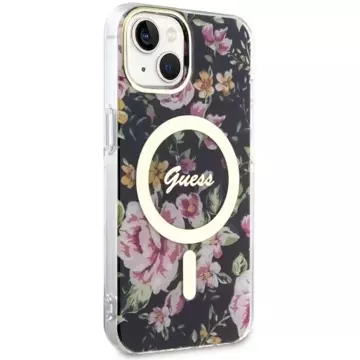 Etui Guess GUHMP14MHCFWSK do iPhone 14 Plus 6.7" hardcase Flower MagSafe