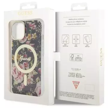 Etui Guess GUHMP14MHCFWSK do iPhone 14 Plus 6.7" hardcase Flower MagSafe