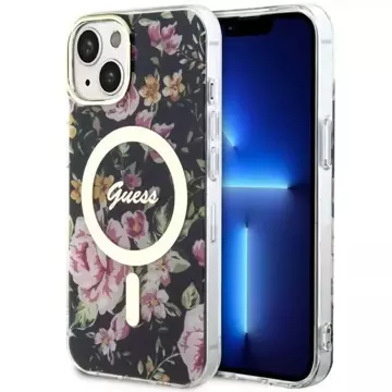 Etui Guess GUHMP14MHCFWSK do iPhone 14 Plus 6.7" hardcase Flower MagSafe