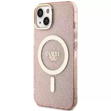 Etui Guess GUHMP14SHCMCGP do iPhone 14 6.1" hardcase Glitter Gold MagSafe