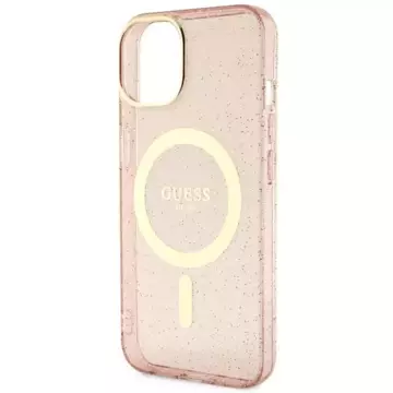 Etui Guess GUHMP14SHCMCGP do iPhone 14 6.1" hardcase Glitter Gold MagSafe