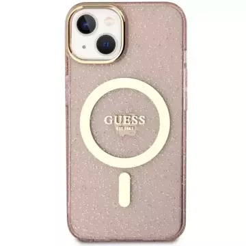 Etui Guess GUHMP14SHCMCGP do iPhone 14 6.1" hardcase Glitter Gold MagSafe