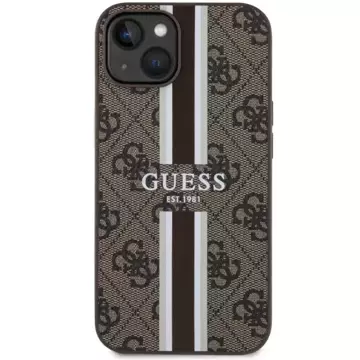 Etui Guess GUHMP14SP4RPSW do iPhone 14 6,1" brązowy/brown hardcase 4G Printed Stripes MagSafe