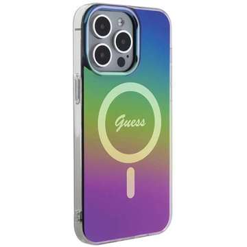 Etui Guess GUHMP15LHITSK do iPhone 15 Pro 6.1" wielokolorowy/rainbow hardcase IML Iridescent MagSafe