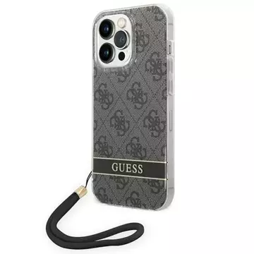 Etui Guess GUOHCP14LH4STK do Apple iPhone 14 Pro 6,1" czarny/black hardcase 4G Print Strap