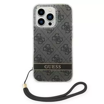 Etui Guess GUOHCP14LH4STK do Apple iPhone 14 Pro 6,1" czarny/black hardcase 4G Print Strap