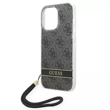 Etui Guess GUOHCP14LH4STK do Apple iPhone 14 Pro 6,1" czarny/black hardcase 4G Print Strap