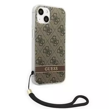 Etui Guess GUOHCP14MH4STW do Apple iPhone 14 Plus 6,7" brązowy/brown hardcase 4G Print Strap