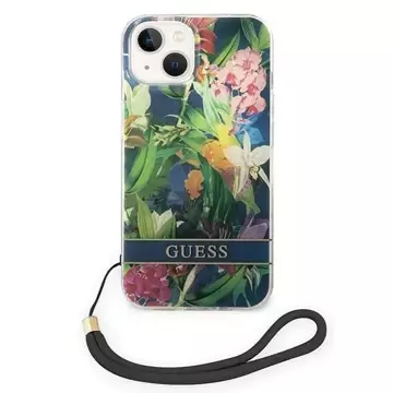 Etui Guess GUOHCP14SHFLSB do Apple iPhone 14 6,1" niebieski/blue hardcase Flower Strap