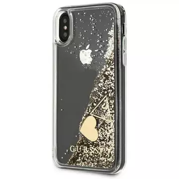 Etui Guess GUOHCPXGLHFLGO do Apple iPhone X/Xs gold/złoty hard case Glitter Charms