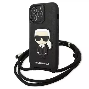 Etui Karl Lagerfeld KLHCP13LCMNIPK do iPhone 13 Pro / 13 6,1" hardcase Leather Monogram Patch and Cord Iconik