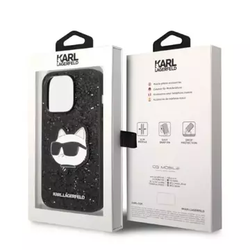 Etui Karl Lagerfeld KLHCP14LG2CPK do iPhone 14 Pro 6,1" hardcase Glitter Choupette Patch