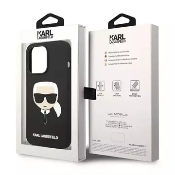 Etui Karl Lagerfeld KLHCP14XSLKHBK do iPhone 14 Pro Max 6,7" hardcase Silicone Karl`s Head czarny/black