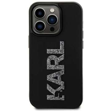 Etui Karl Lagerfeld KLHCP15X3DMBKCK do iPhone 15 Pro Max 6.7" czarny/black hardcase 3D Rubber Glitter Logo