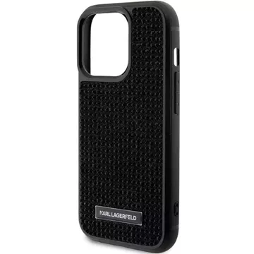 Etui Karl Lagerfeld KLHCP15XHDSPLK do iPhone 15 Pro Max 6.7" czarny/black hardcase Rhinestone Logo Metal Plate