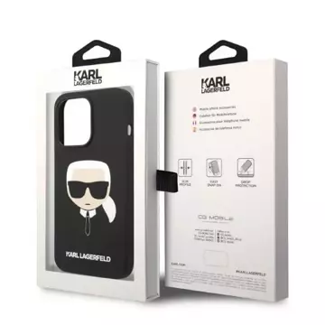 Etui Karl Lagerfeld KLHMP14LSLKHBK do iPhone 14 Pro 6,1" hardcase Silicone Karl`s Head Magsafe