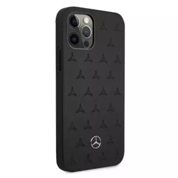 Etui Mercedes MEHCP12LPSQBK do iPhone 12 Pro Max 6,7" czarny/black hardcase Leather Stars Pattern