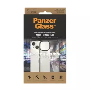 Etui PanzerGlass ClearCase do iPhone 14/13 6.1" Antibacterial czarny/black 0405