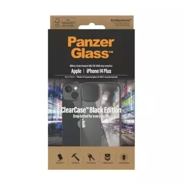 Etui PanzerGlass ClearCase do iPhone 14 Plus 6,7" Antibacterial czarny/black 0407