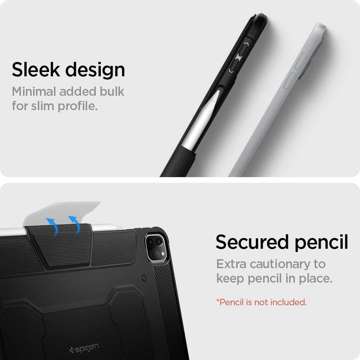 Etui Spigen Rugged Armor PRO Pencil do Apple iPad Pro 12.9 2021 Black