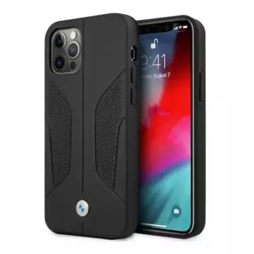 Etui na telefon BMW BMHCP12LRSCSK do Apple iPhone 12 Pro Max 6,7" czarny/black hardcase Leather Perforate Sides