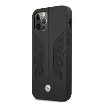 Etui na telefon BMW BMHCP12LRSCSK do Apple iPhone 12 Pro Max 6,7" czarny/black hardcase Leather Perforate Sides