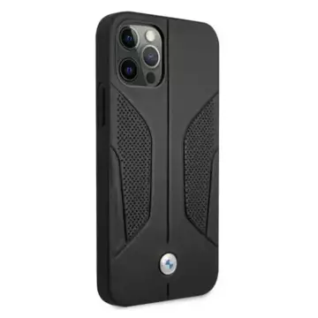 Etui na telefon BMW BMHCP12LRSCSK do Apple iPhone 12 Pro Max 6,7" czarny/black hardcase Leather Perforate Sides