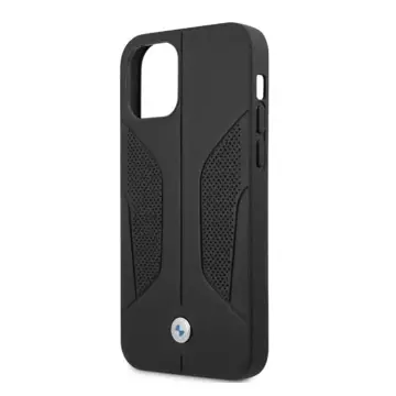 Etui na telefon BMW BMHCP12LRSCSK do Apple iPhone 12 Pro Max 6,7" czarny/black hardcase Leather Perforate Sides