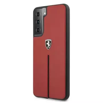 Etui na telefon Ferrari Hardcase do Samsung Galaxy S21 Plus czerwony/red hardcase Off Track Leather Nylon Stripe