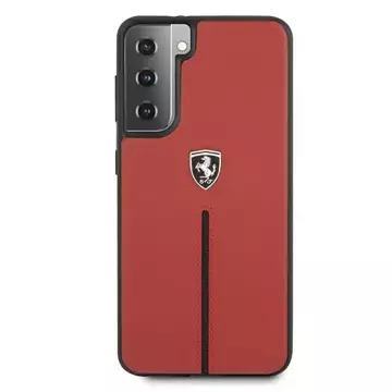 Etui na telefon Ferrari Hardcase do Samsung Galaxy S21 Plus czerwony/red hardcase Off Track Leather Nylon Stripe