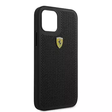 Etui na telefon Ferrari iPhone 12 Pro Max 6,7" czarny/black hardcase On Track Perforated