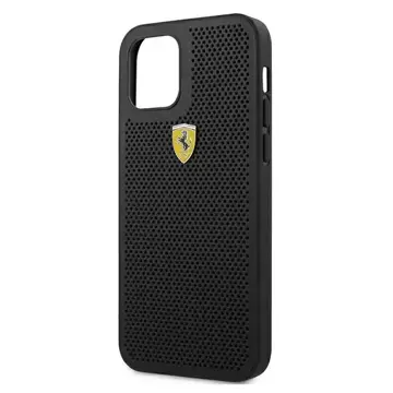 Etui na telefon Ferrari iPhone 12 Pro Max 6,7" czarny/black hardcase On Track Perforated