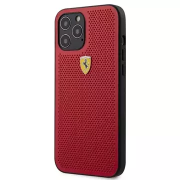 Etui na telefon Ferrari iPhone 12 Pro Max 6,7" czerwony/red hardcase On Track Perforated